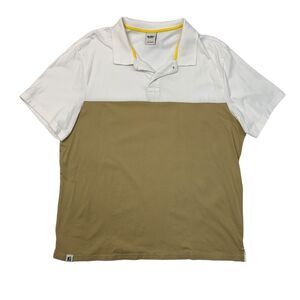 Bonobos Fielder Polo Shirt Mens L Large Beige Colorblock Cotton Short Sleeve